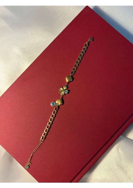 Çelik Kalp Yonca Bileklik Hediyelik modelleri