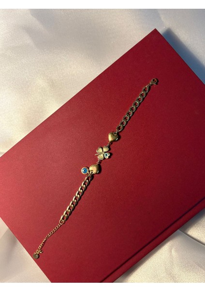 Çelik Kalp Yonca Bileklik Hediyelik fırsatları