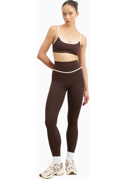Base Contrast Trim Leggings Yüksek Bel Şekillendirici Kadın Tayt