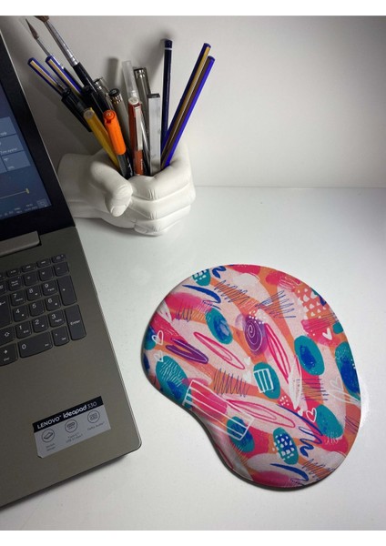 Suluboya Temalı Bilek Destekli Mouse Pad