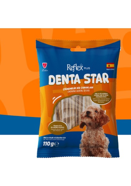 Dentastar / Çiğnemelik Diş Çubukları Mini ve Küçük Irk Yetişkin Köpek Ödül Maması 110GR