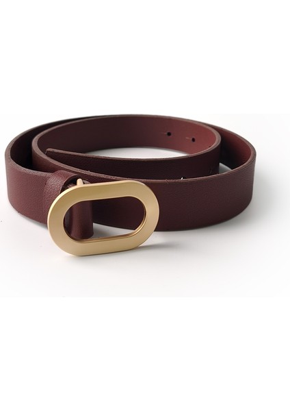Oval Tokalı Kemer Bordo