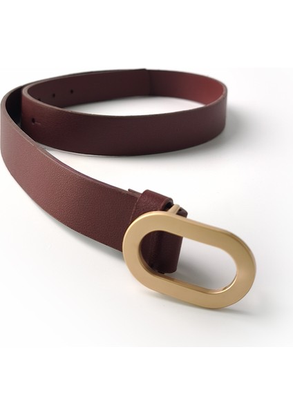 Oval Tokalı Kemer Bordo fiyatları