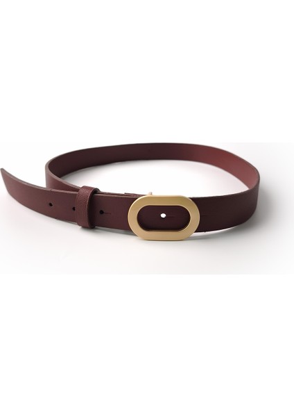 Oval Tokalı Kemer Bordo modelleri
