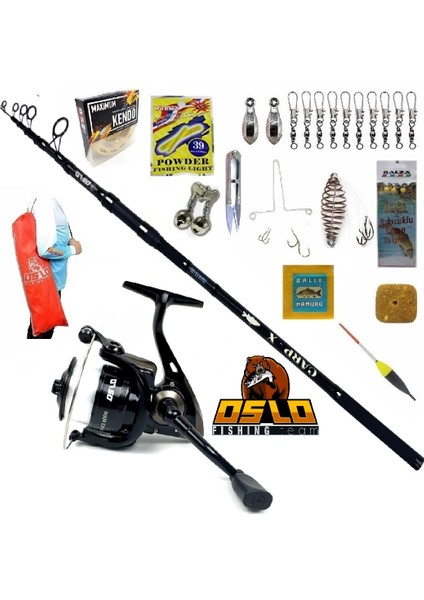 Elegance 6000 390CM 3,5lbs Oslo Cap-X Profesyonel Sazan Kıyı Olta Takımı Seti