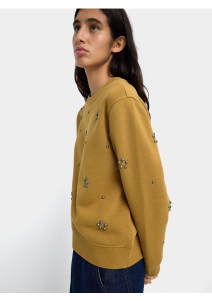 Aplike Detaylı Pamuklu Sweatshirt modelleri