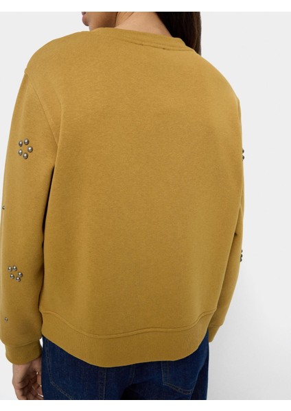 Aplike Detaylı Pamuklu Sweatshirt fırsatları