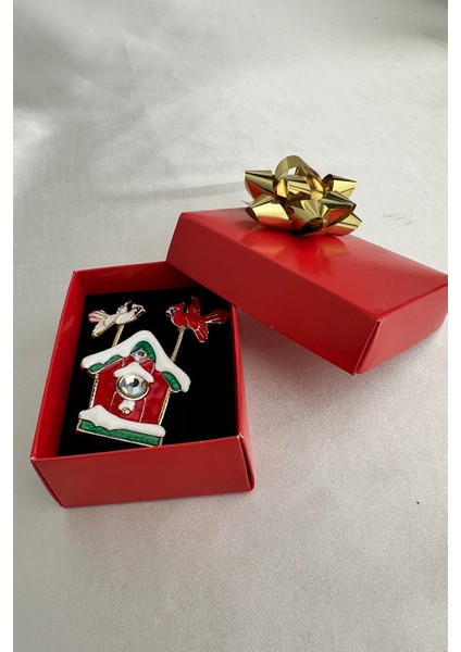 Yılbaşı Özel Kış Temalı Kuş Detay Tasarım Ev Broş (7cm) fırsatları