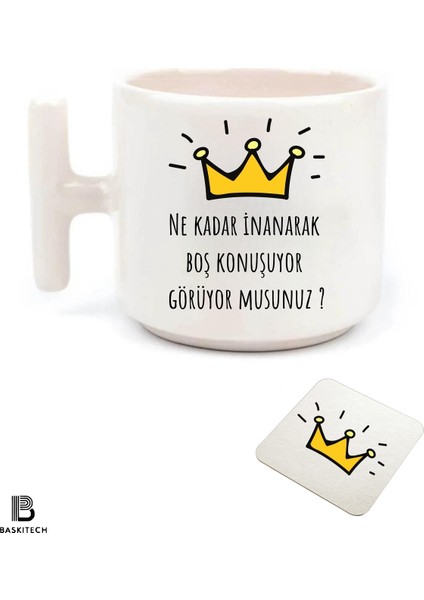 Prens Ne Kadar Inanarak Boş Konuşuyor Görüyor Musun Baskılı T Kulp Kupa (Bardak Altı Hediyeli)