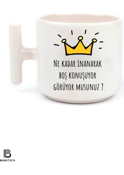 Prens Ne Kadar Inanarak Boş Konuşuyor Görüyor Musun Baskılı T Kulp Kupa (Bardak Altı Hediyeli) fiyatları