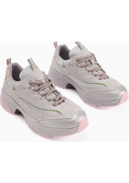 Rozhin Gri Kalın Taban Kadın Spor Ayakkabı
