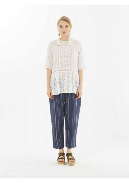 Dantel Detaylı Kadın Bluz Beyaz Y9965103_002 fırsatları