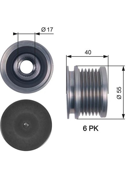 ALTERNATÖR KASNAĞI RULMANLI CADDY 4-GOLF 7-PASSAT 2014A3 2012A4 2013-2015 IBIZA 2008-2010 LEON 2013OCTAVIA 045903119A 03G903119B 045903119