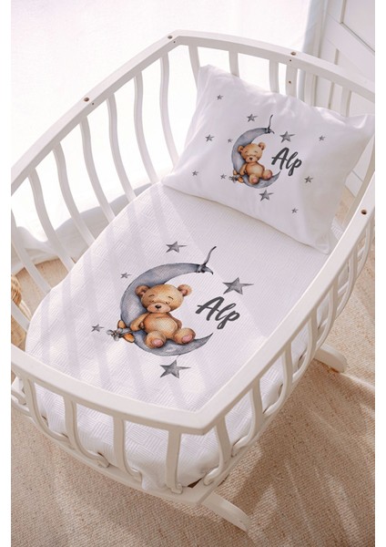 Isme Özel 70X120 Park Yatak ve Anne Yanı Pike Seti Ayıcık