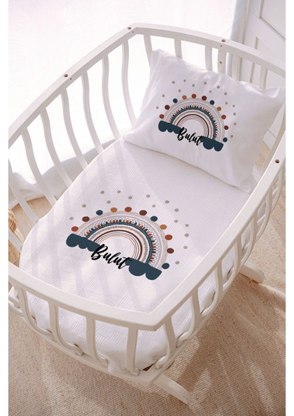 Isme Özel 70X120 Park Yatak ve Anne Yanı Pike Seti Gökkuşağı