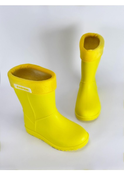 Içi Kürklü Soğuk ve Su Geçirmez Çocuk Yağmur Çizmesi
