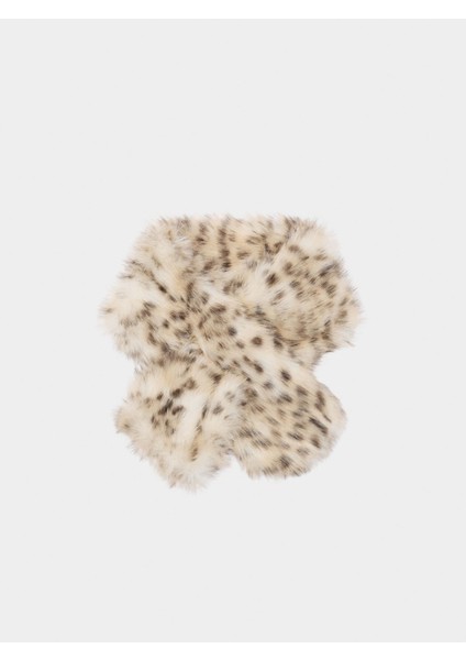 Hayvan Desenli Kürk Efektli Şal