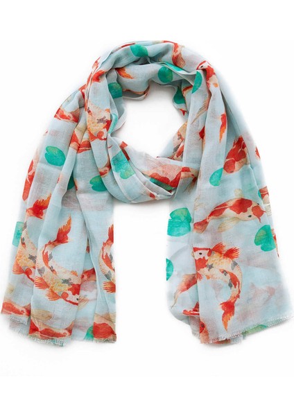 Balık Desenli Kadın Şal Standart Renk Y1884201_089