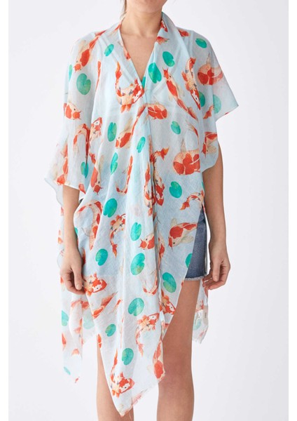 Balık Desenli Kadın Şal Standart Renk Y1884201_089 fiyatları