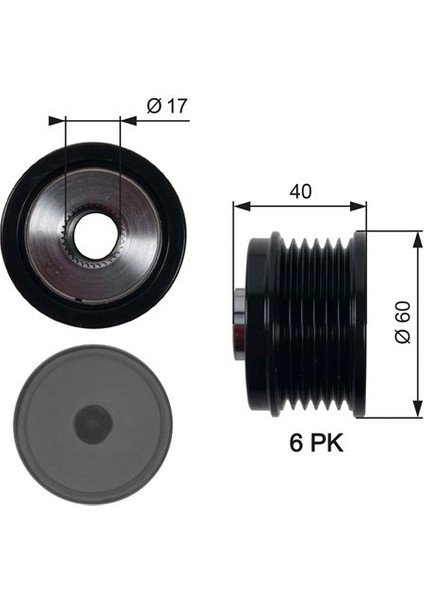 ALTERNATÖR KASNAĞI FIAT EGEA 2016 500L 2012 50010 2014 BRAVO 2 2007-2014 ALFA ROMEO GIULIETTA 2010-2016 JEEP RENEGADE 2014 SUZUKİ VİTARA 2013 1.6D MTJ 6 KANAL 51860757