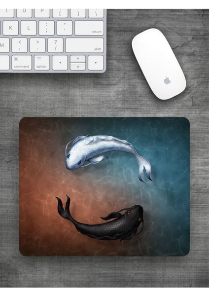 Japon Balığı Illüstrasyon Desen Baskılı Mouse Pad Bskbzr