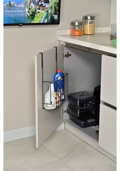 Mat Siyah Dolap Kapağı Düzenleyici ,tepsilik ,deterjanlık ,organizer , Banyo & Mutfak -Metal Paslanmaz fırsatları