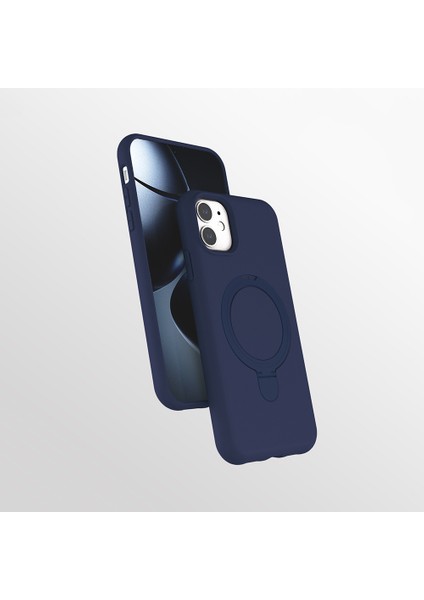 Apple iPhone 11 Kılıf M-Safe Şarj Özellikli Standlı Zore Samara Kapak