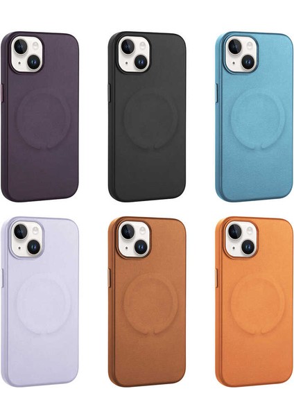 Apple iPhone 14 Kılıf Pu Deri M-Safe Wireless Şarj Özellikli Zore Derix Kapak modelleri
