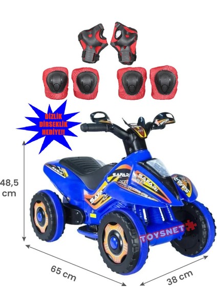 LED Işıklı Müzikli Akülü Araba Atv-Motor Dizlik Dirseklik Hediye !!