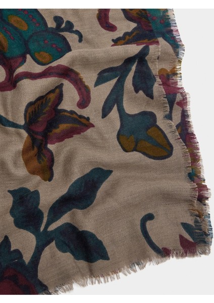 Yünlü Çiçek Desenli Şal fiyatları