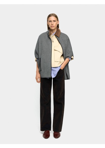 Dikiş Detaylı Örme Panço