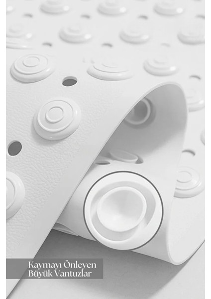 2 Adet Masaj Noktalı Paspas Banyo Duş Küvet Için Vantuzlu Su Drenajlı 69,5 x 36 cm fırsatları