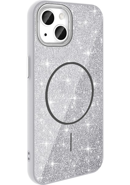 Apple iPhone 11 Kılıf M-Safe Şarj Özellikli Parlayan Simli Zore Okso Kapak fırsatları