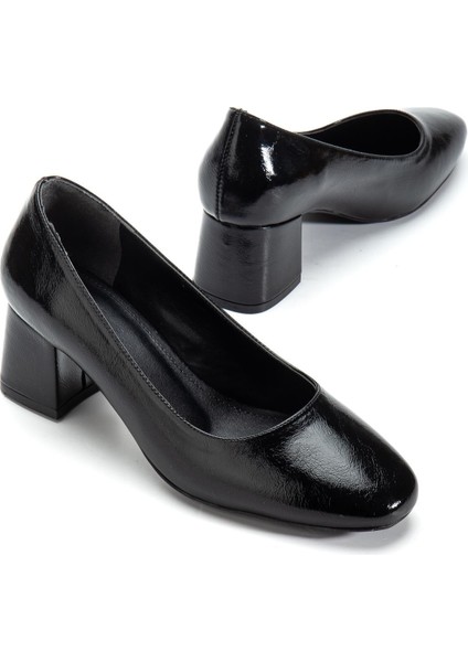 Suins Thalin Model Kadın Siyah Kahve Orta Topuklu Ayakkabı