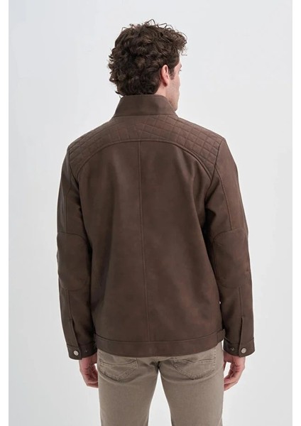 Slim Fit Vintage Pu Deri Karışımlı MONT-10620 S. Kahve fiyatları