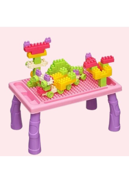 Oyuncak 100 Parça Inşa Blok ve Aktivite Masası Seti Eğitici Öğretici Set
