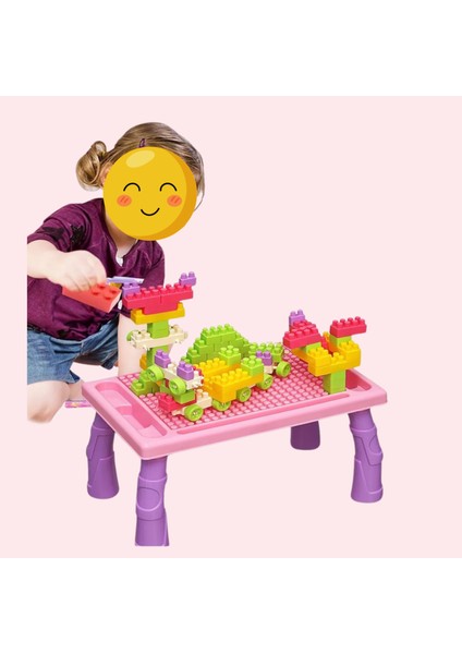 Oyuncak 100 Parça Inşa Blok ve Aktivite Masası Seti Eğitici Öğretici Set