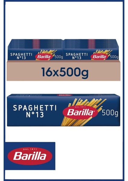 Linguine (Yassı) Spagetti Makarna No.13 500 gr x 16 Adet