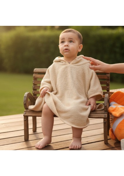 Organik %100 Pamuk Kapüşonlu Plaj Çocuk Bebek Panço Bornoz Banyo Havlu + Kundak Havlu Hediyeli modelleri