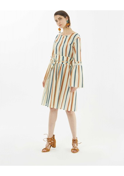 Beli Lastikli Renkli Çizgili Etek Krem Y1865122_047 fiyatları