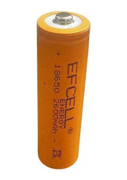 18650 3.7V 2600MAH Başlıklı Şarjlı Pil