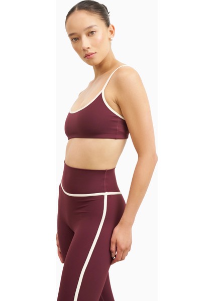 Base Contrast Trim Leggings Yüksek Bel Şekillendirici Kadın Tayt