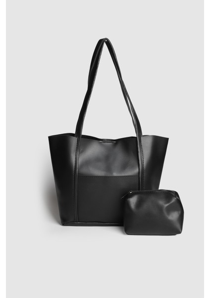 Lagraccio Paris Kadın Nappe Makyaj Çantalı Omuz Çantası Siyah