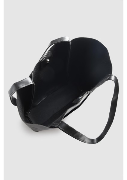 Lagraccio Paris Kadın Nappe Makyaj Çantalı Omuz Çantası Siyah