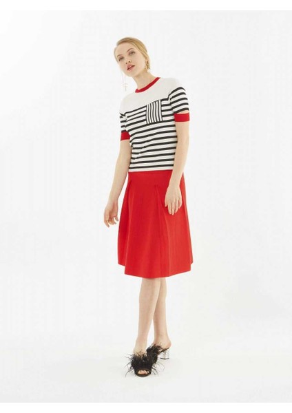 Piliseli Triko Etek Kırmızı Y1871008_006