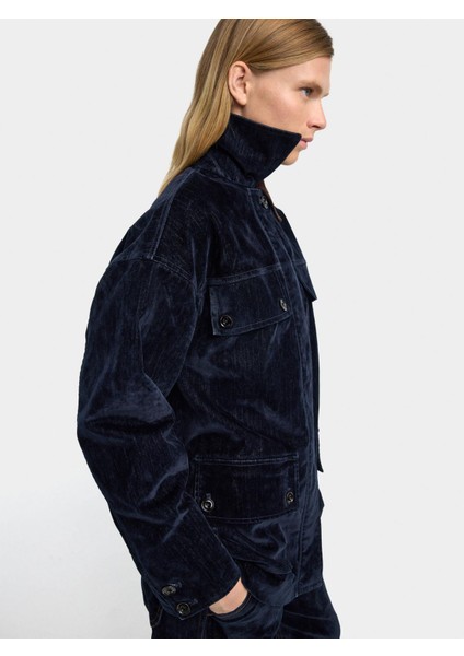 Kadife Efektli Denim Ceket modelleri