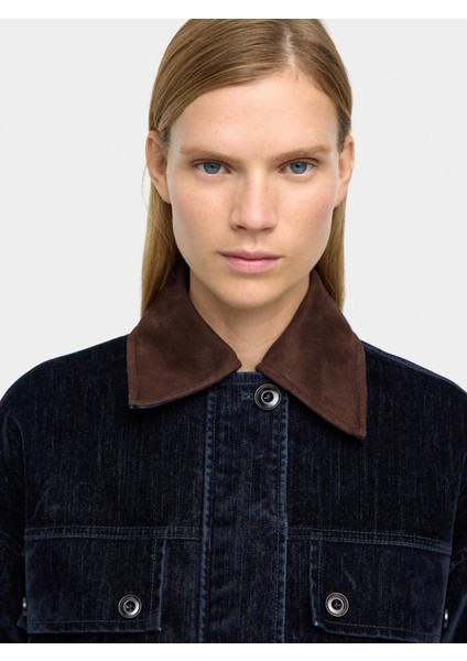 Kadife Efektli Denim Ceket fırsatları