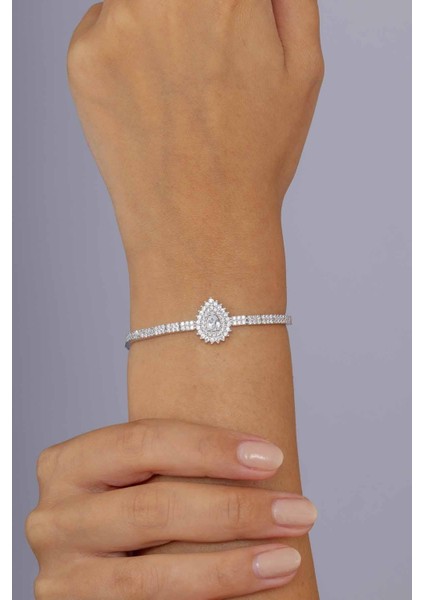 Pırlanta Montür Damlataşlı Gümüş Bileklik fiyatları