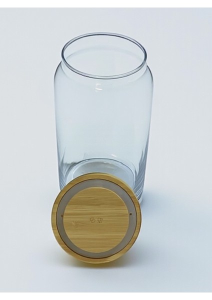 Bakliyat Kuru Gıda Kavanoz Çay Şeker Çerez Saklama Kavonozu Bambu Kapak 1130CC 1adet modelleri