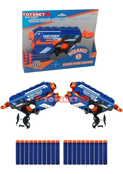 2 Adet Sünger Mermi Atan Hot Fire Nişancı Oyuncak Tabanca Nörff